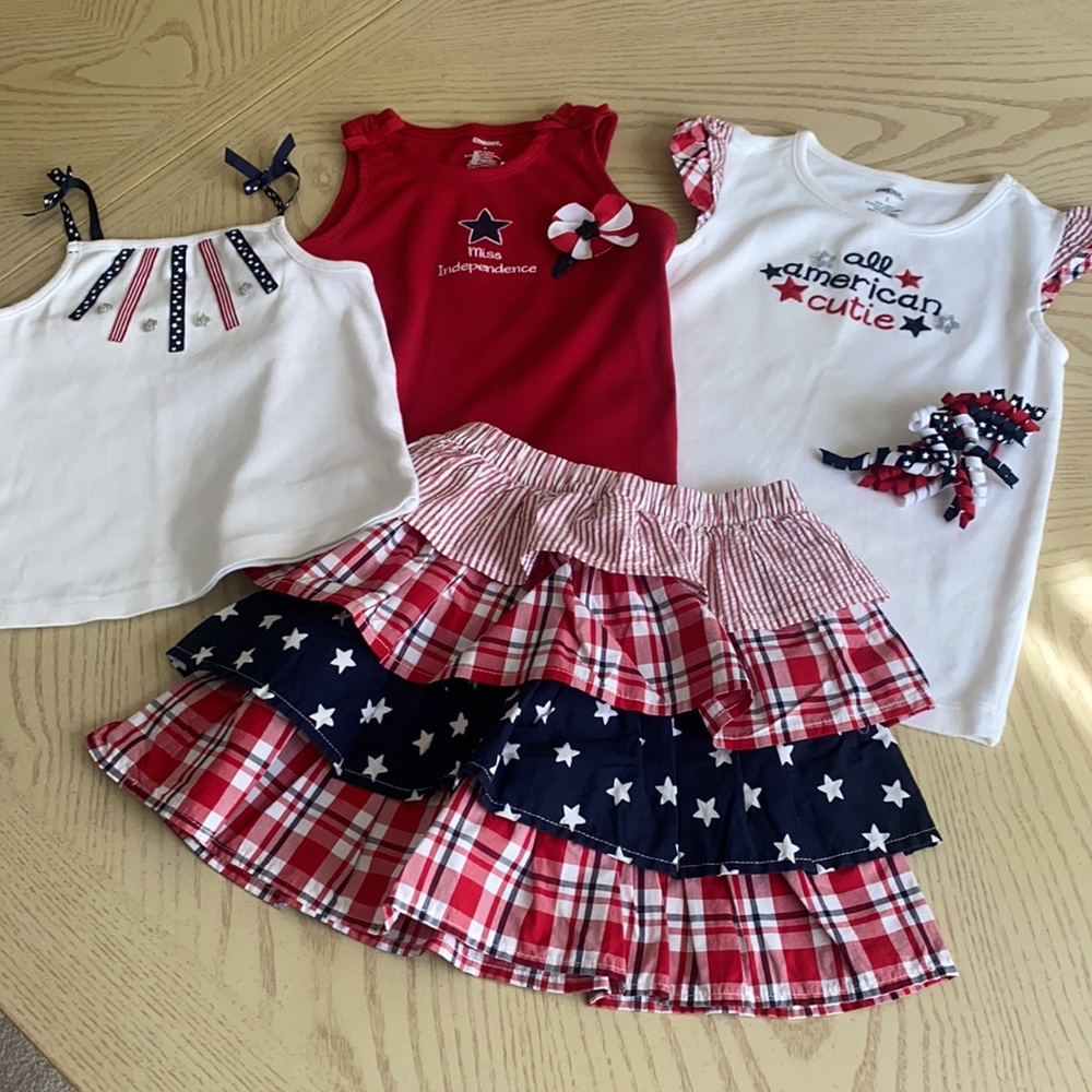 Gymboree size 5 All American skirt set